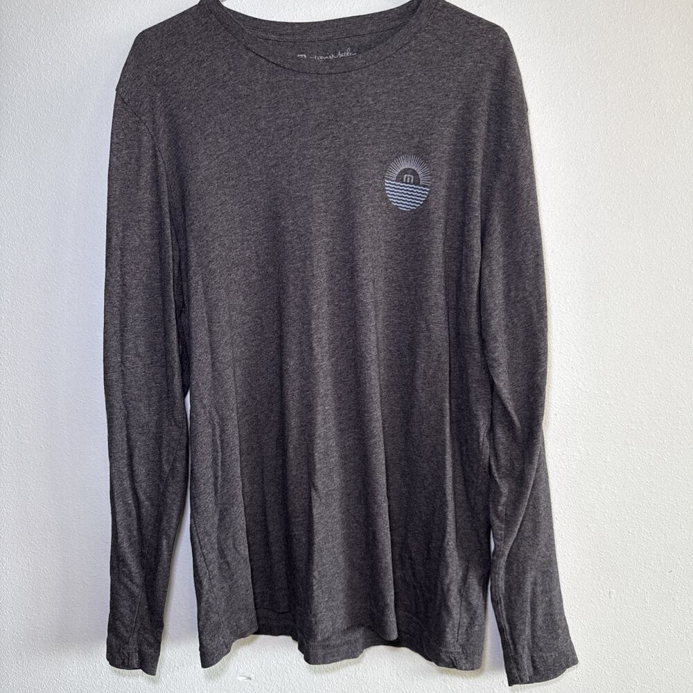 Travis Mathew Men’s‎ Size Large Grey Graphic Long Sleeve Crew Neck T-Shirt